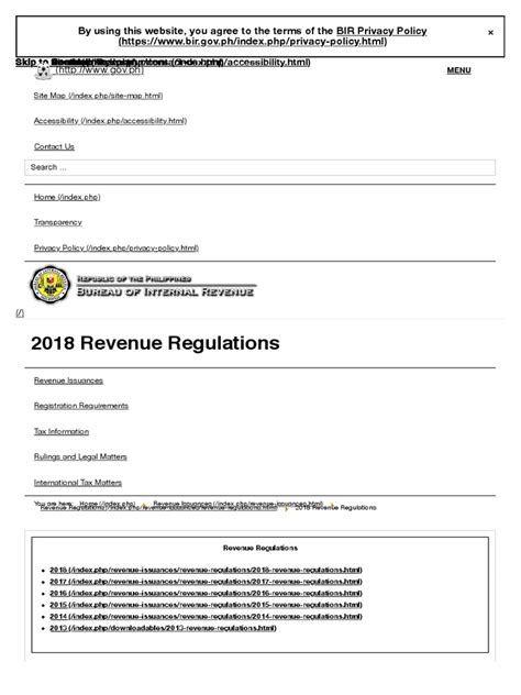2018 Revenue Regulations .